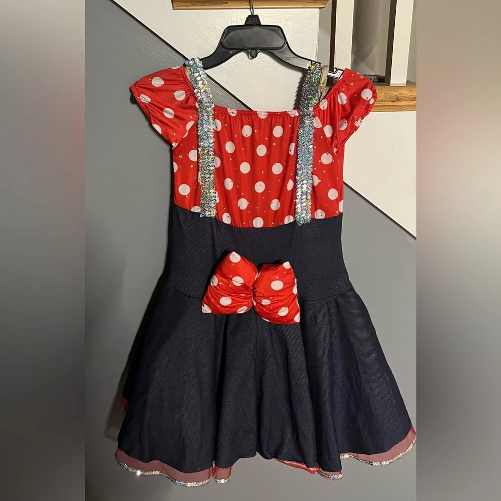 Girls Choo Choo Ch’Boogie Red and Navy  Dance Costume, Medium
